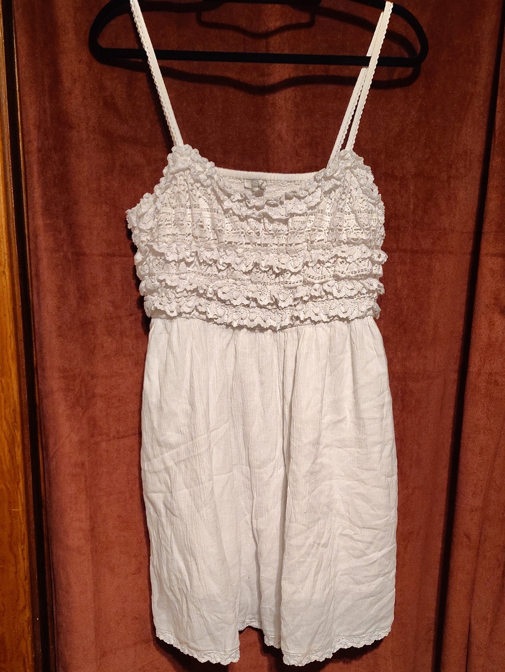 American Eagle Outfitters White Ruffled Lace Sundress